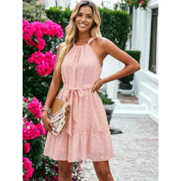 Flared Halter Dress