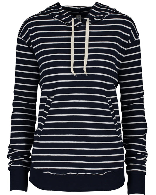 Ladies Lightweight Stripe Pullover Hoodie
