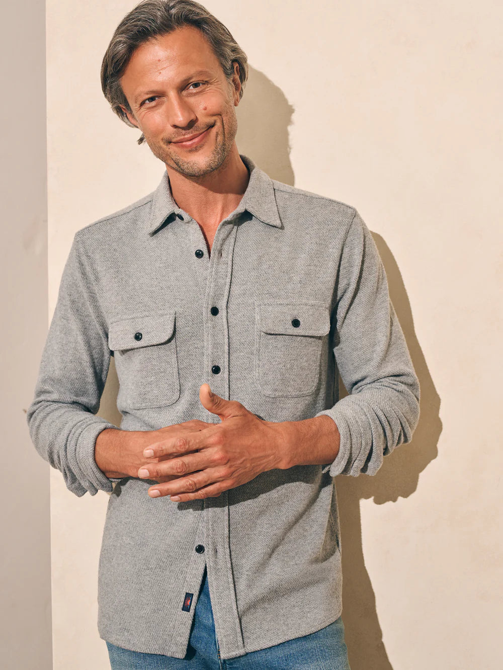 Faherty Legend Sweater Shirt Solid