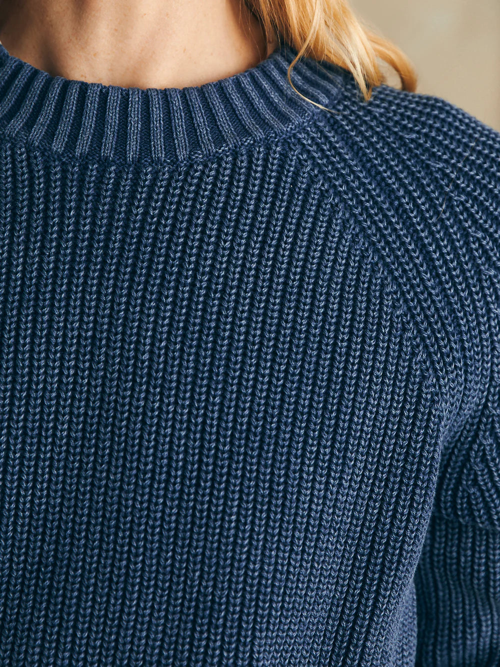 Faherty Women's Sunwashed Fisherman Crew Sweater