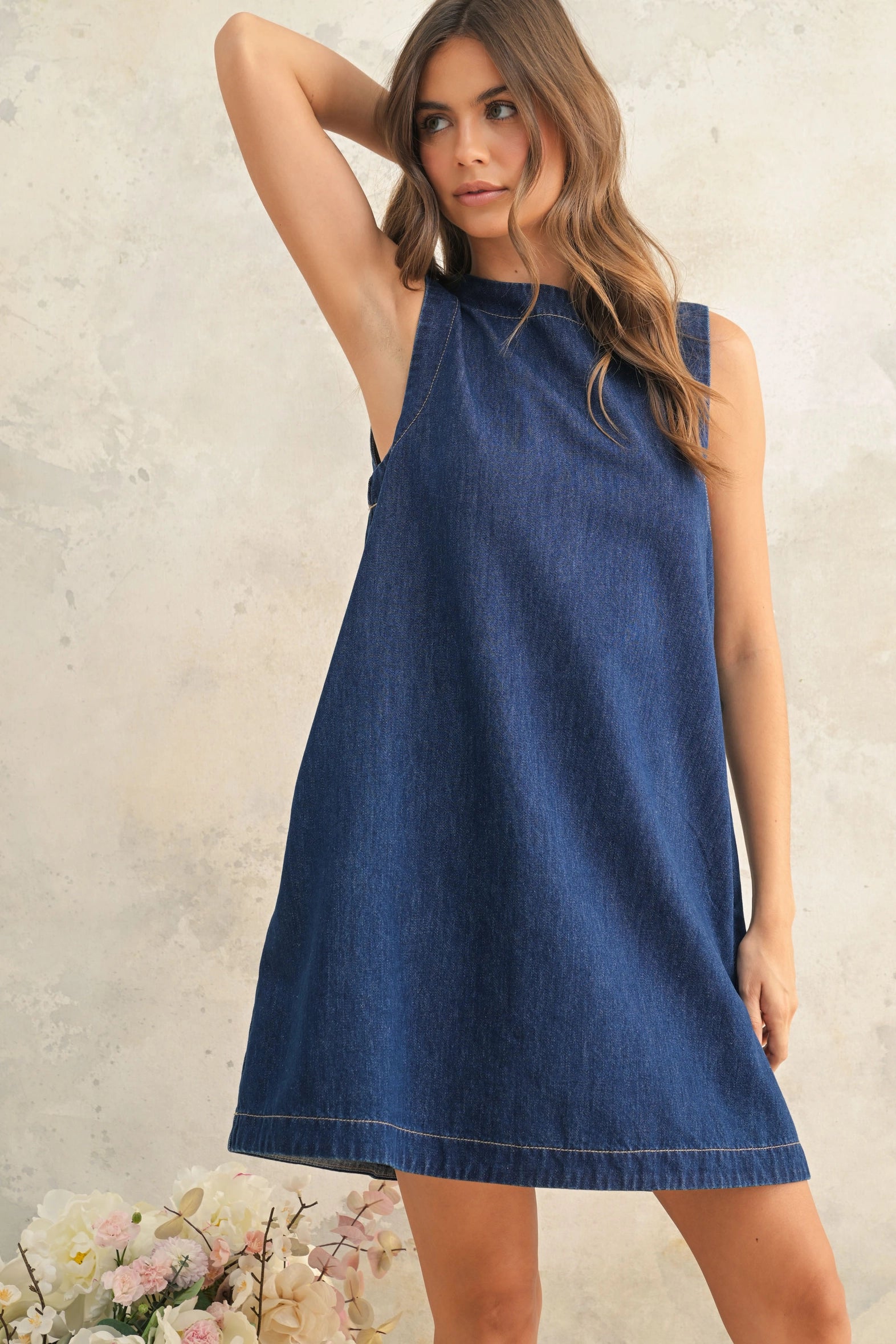 Sleeveless Denim Shirt Dress Coast on Main Sleeveless Denim Shirt Dress Coast on Main
