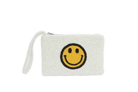 Happy Face fully Beaded Ladies  Wristlet Wallet