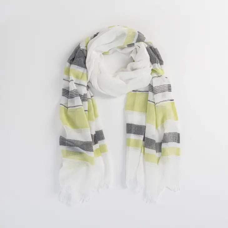 Lurex Stripe Lightweight Sheer Scarf