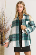 Load image into Gallery viewer, Hunter Green Flannel Shacket
