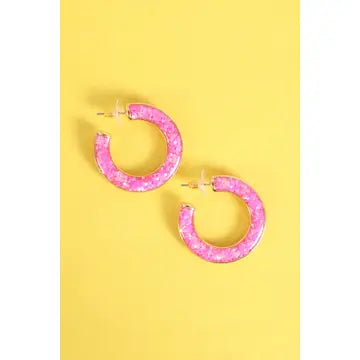 Glitter Epoxy Hoop Earring