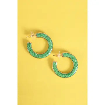 Glitter Epoxy Hoop Earring