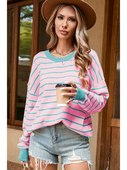 Striped Dropneck Sweater