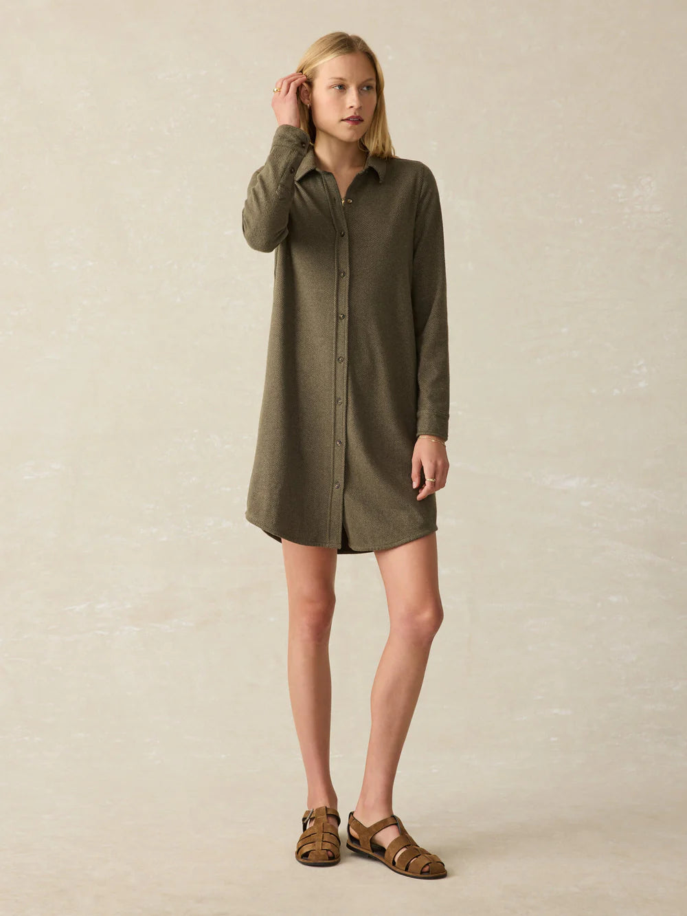 Legend Sweater Dress - Olive Twill