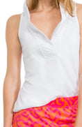 Load image into Gallery viewer, Gretchen Scott Ruffneck Sleeveless Top - White
