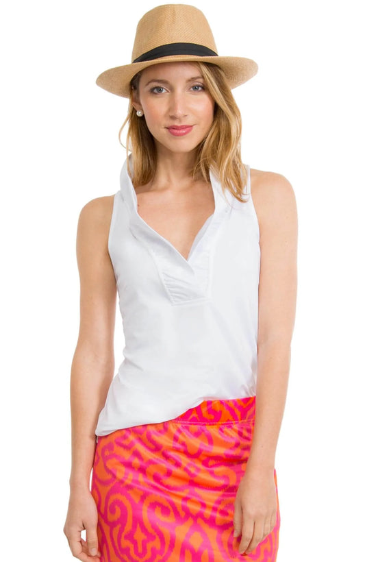 Gretchen Scott Ruffneck Sleeveless Top - White