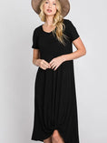 Load image into Gallery viewer, V-Neck Knotted Ribbed Dress
