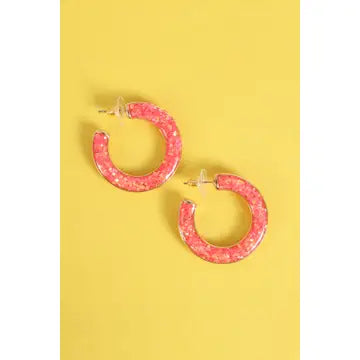 Glitter Epoxy Hoop Earring