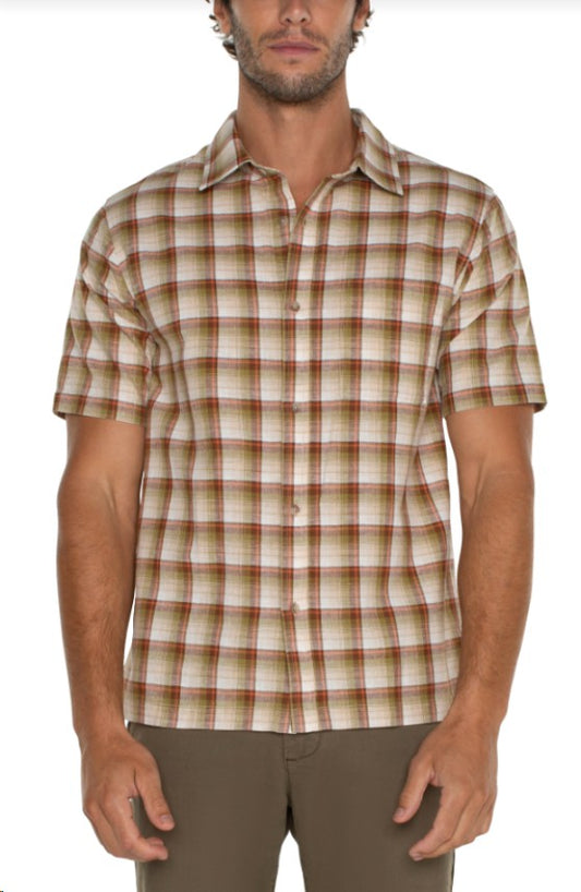 Liverpool Woven Short Sleeve Button Up Shirt