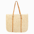 Load image into Gallery viewer, Straw Braided Leather Strap Tote Bag
