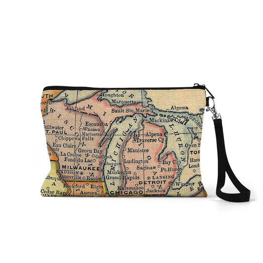 Michigan Map Wristlet