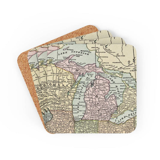 Michigan Map Coaster Set of 4