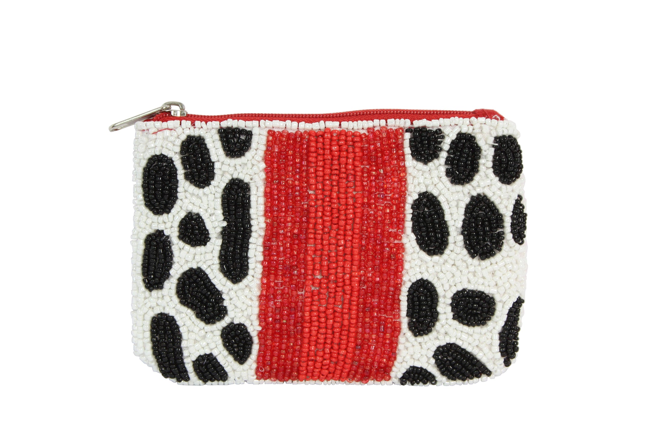 Fully Beaded Spotted Ladies Coin Purse