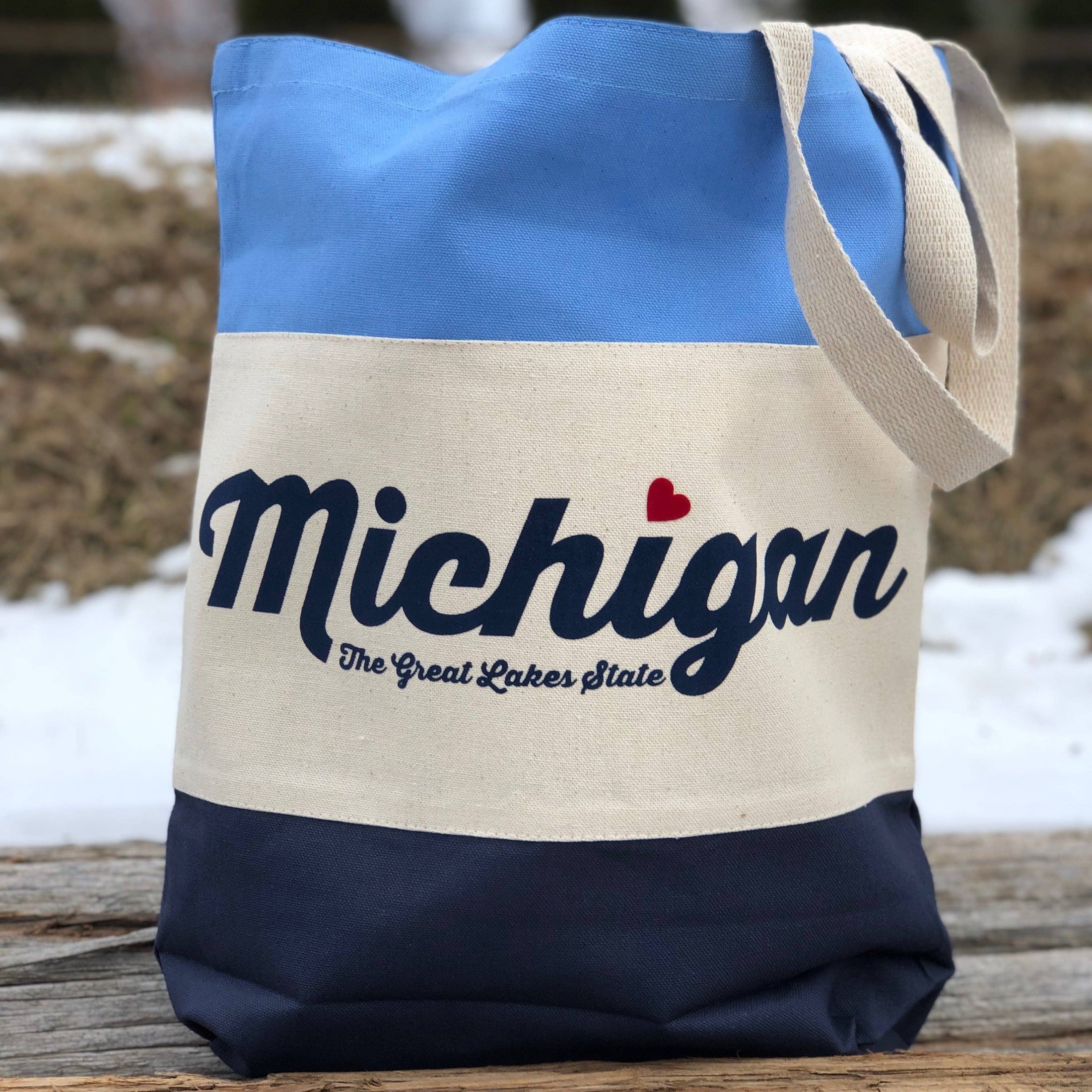 Michigan Stripe Tote Bag